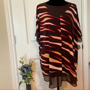 Worthington Black and Red Top Size 3X